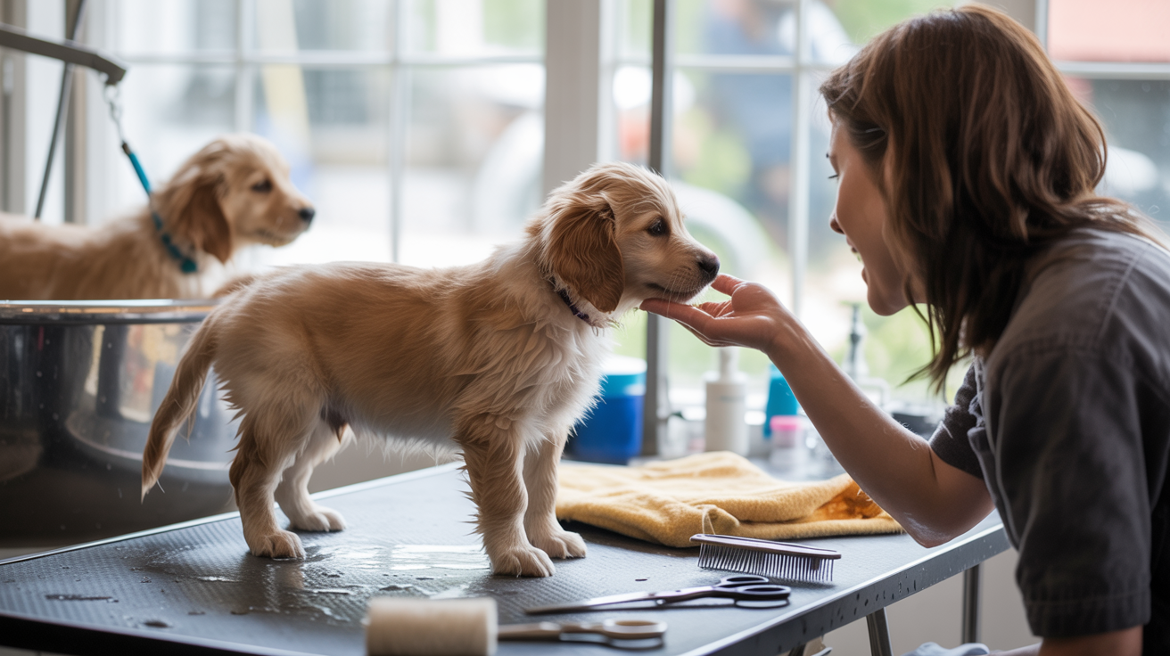 Puppy's First Groom: What to Expect, How to Prepare, and Why It Matters More Than You Think 4 a documentary style photograph of a